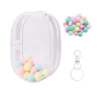 Hotcho Clear Figure Display Bag with Keychain Blind Box Carrying Case, Keychain Pouch Charms for Collectibles, Protective Keychain & Case (Oval, Transparent, Large)