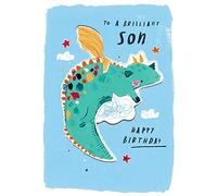 Hotchpotch Cute Dragon Pop-Up Birthday Card For A Brilliant Son - Playground Collection London Size 5 x 7 inches