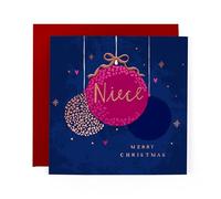 Hotchpotch For A Special Family Member - Contemporary Foil Embossed Festive Merry Christmas Card For Her - 6x6" (Niece)