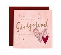 Hotchpotch For a Special Family Member - Contemporary Foil Embossed Festive Merry Christmas Card for Her - 6"x6" (Girlfriend)