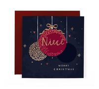 Hotchpotch For a Special Family Member - Contemporary Foil Embossed Festive Merry Christmas Card for Her - 6"x6" (Niece)
