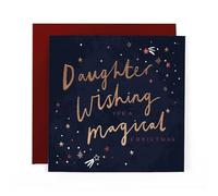 Hotchpotch For a Special Family Member - Contemporary Foil Embossed Festive Merry Christmas Card for Her - 6"x6" (Daughter)