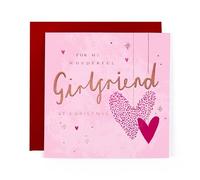 Hotchpotch For A Special Family Member - Contemporary Foil Embossed Festive Merry Christmas Card For Her - 6x6" (Girlfriend)