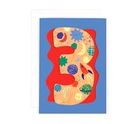 Hotchpotch Fun Birthday Card For Boy's 3rd Birthday, Birthday Card With Die-cut Detail And Neon Colours - Doodle Greeting Card London Size 5 x 7 inches
