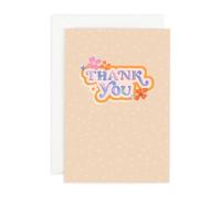Hotchpotch Funky Thank You Card With Holographic Foil And 1970s-Style Patterns - Funky Town Greeting Card London Size 4 x 6 inches