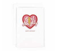 Hotchpotch Girl Almighty Happy Birthday Card with Iron-on 'Girl Almighty' Patch - Greetings Card, HPMV12