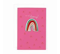 Hotchpotch Hip Hip Hooray Card with Rainbow Iron-on Patch - Greetings Card