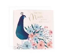 Hotchpotch Luxury Birthday Card For Mum With Satin Gold Foil Lettering And Stunning Artwork - Madeleine Collection London Size 6 x 6 inches