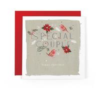 Hotchpotch Luxury Christmas Card To A Special Couple, Festive Robins, Modern Contemporary Greeting Card From Hotchpotch, 15.4 x 15.4 cm