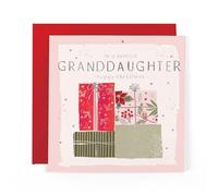 Hotchpotch Luxury Christmas Card To A Special Granddaughter, Stack Of Christmas Presents, Modern Contemporary Greeting Card From Hotchpotch, 15.4 x 15.4 cm