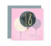 Hotchpotch Luxury Foiled 18th Birthday Card - Contemporary Greeting Card London 6 x 6