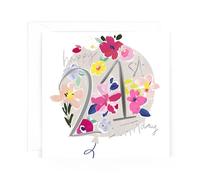 Hotchpotch Luxury Foiled 21st Birthday Greetings Card - Contemporary Design, 6 X 6 Inches