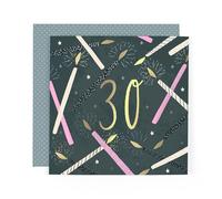 Hotchpotch Luxury Foiled 30th Birthday Card - Contemporary Greeting Card London 6 x 6