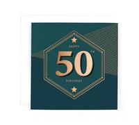 Hotchpotch Luxury Foiled 50th Birthday Card | Male 50th Birthday Card | Pocket Square Greeting Card London