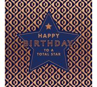 Hotchpotch Luxury Foiled Birthday Card 'To A Total Star' - Pocket Square Greeting Card London