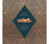Hotchpotch Luxury Foiled Classic Car Birthday Card - Pocket Square Greeting Card London