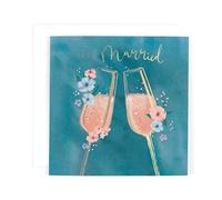 Hotchpotch Luxury Wedding Card With Satin Gold Foil Lettering And Stunning Artwork - Madeleine Collection London Size 6 x 6 inches