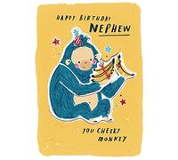 Hotchpotch Nephew Birthday Card - Happy Birthday Nephew You Cheeky Monkey - Pop-Up Monkey
