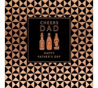 Hotchpotch Pocket Square Luxury Foiled Beer Bottles Cheers Dad Father's Day Card, 6 x 6 inches
