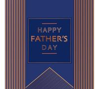 Hotchpotch Pocket Square Luxury Foiled Happy Father's Day Striped Card, 6 x 6 Inches