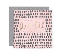 Hotchpotch Stunning Foiled Birthday Card For Auntie, With Bespoke Dotty Envelope - Anise Greeting Card London Size 6 x 6 inches