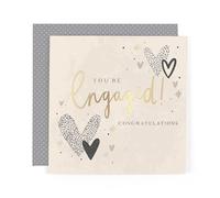 Hotchpotch Stunning Foiled Engagement Congratulations Greeting Card For Happy Couple, With Bespoke Dotty Envelope - Anise Greeting Card London Size 6 x 6 inches