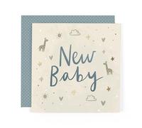 Hotchpotch Stunning Foiled New Baby Birth Congrats Card For Boy Or Girl, With Bespoke Dotty Envelope - Anise Greeting Card London Size 6 x 6 inches