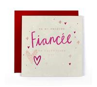 Hotchpotch Stunning Foiled Valentine's Day Card For Amazing Fiancée With Bespoke Dotty Envelope - Anise Greeting Card London Size 6 x 6 inches