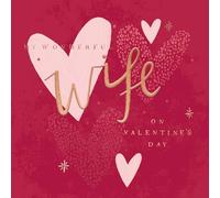 Hotchpotch Stunning Foiled Valentine's Day Card For Wonderful Wife With Bespoke Dotty Envelope - Anise Greeting Card London Size 6 x 6 inches
