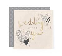 Hotchpotch Stunning Foiled Wedding Congrats Card For Bride And Groom, With Bespoke Dotty Envelope - Anise Greeting Card London Size 6 x 6 inches