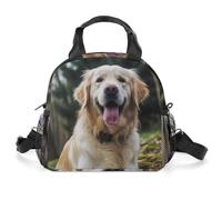 HotcoS Funny Golden Retriever Lunch Bag for Women Men Insulated Lunch Box Leak Proof Cooler Bag with Shoulder Strap
