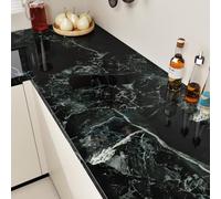 HotDecor Dark Green Marble Wallpaper Kitchen Worktop Covering Vinyl Cabinet Cover Self Adhesive Black Green Sticky Back Wallpaper Washable Marble Vinyl Wrap For Kitchen Worktop Cupboards 40cm x 200cm