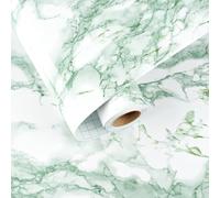 HotDecor Green Marble Wallpaper Kitchen Worktop Covering Vinyl Self Adhesive Sticky Back Plastic Washable Bathroom Wallpapers Green Marble Vinyl Wrap for Kitchen Worktop Furniture 40 x 200cm