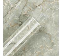 HotDecor Green Marble Wallpaper Peel and Stick 60cm X 300cm Worktop Vinyl Covering Marble Sticky Back Plastic Washable Kitchen Wallpaper Self Adhesive Removable Contact Paper Vinyl Wrap for Furniture