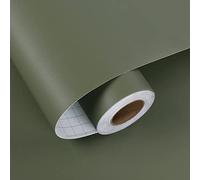 HotDecor Green Wallpaper for Bedroom 60cm x 800cm Self Adhesive Kitchen Wallpaper Plain Green Vinyl Wrap for Furniture Cupboards Worktop Vinyl Covering Sticky Back Plastic Wall Paper Roll Living Room