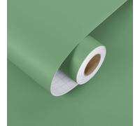 HotDecor Peel and Stick Green Wallpaper for Bedroom 60cm x 300cm Furniture Vinyl Wrap for Kitchen Cupboards Plain Green Sticky Back Kitchen Wallpaper Worktop Vinyl Covering Wall Paper Roll