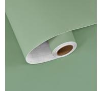 HotDecor Peel and Stick Green Wallpaper for Living Room Sticky Back Plastic Roll Plain Sage Green Wallpaper Vinyl Wrap for Kitchen Cupboards Kitchen Wallpapers Sage Vinyl Cabinet Cover 60cm X 300cm