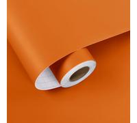 HotDecor Plain Orange Wallpaper for Bedroom Furniture Vinyl Wrap for Kitchen Cupboards Peel and Stick Orange Wallpapers Worktop Vinyl Covering Self Adhesive Vinyl Roll Kids Wallpaper 40cm x 200cm