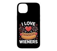 Hotdog Funny I Love Wieners 4th Of July USA Hot Dog Case for iPhone 14 Plus