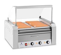 Hotdog Grill 11 Rollers Warming Drawers Stainless Steel - Roller Grills by Royal Catering Silver