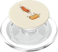 Hotdog Jumping Into A Bun Silly Food Lover Funny Snack Humor PopSockets PopGrip for MagSafe
