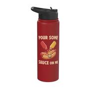 Hotdog Pour Some Sauce On Me Embarrassing Cringe Hot Dog Stainless Steel Insulated Water Bottle