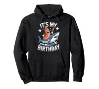 Hotdog Riding Shark Italian Brainrot Meme It's My Birthday Pullover Hoodie