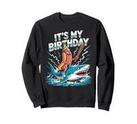 Hotdog Riding Shark Italian Brainrot Meme It's My Birthday Sweatshirt