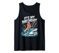 Hotdog Riding Shark Italian Brainrot Meme It's My Birthday Tank Top