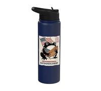 Hotdogologist Grumpy Frog Hot Dog 4th of July Japanese Stainless Steel Insulated Water Bottle