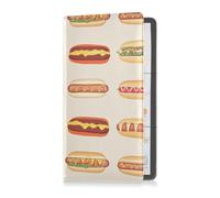 Hotdogs Simple Food Premium Leather Registration and Insurance Card Holder Auto Truck Comparment Accessories Case for Cards, Essential Document, Driver License Vehicle Paperwork