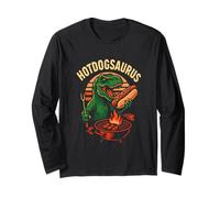Hotdogsaurus T-Rex BBQ Grilling Funny Dinosaur Hot-Dog Lover Long Sleeve T-Shirt