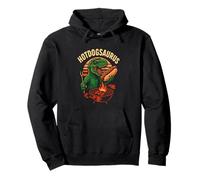 Hotdogsaurus T-Rex BBQ Grilling Funny Dinosaur Hot-Dog Lover Pullover Hoodie