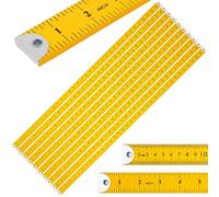 Hoteam 10 Pcs Heavy Duty Wooden Yardstick 36 Inches Natural Wood Yard Stick Ruler with Hang Hole Metal Tips 1/4-inch-thick Yardstick Ruler Metal Ends Meter Stick Clothing Measuring (Yellow)